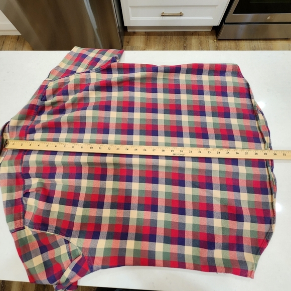 VTG J.Crew Sporting Goods Men's L Plaid Flannel Shirt Long Sleeve Multi-Color - Picture 14 of 15